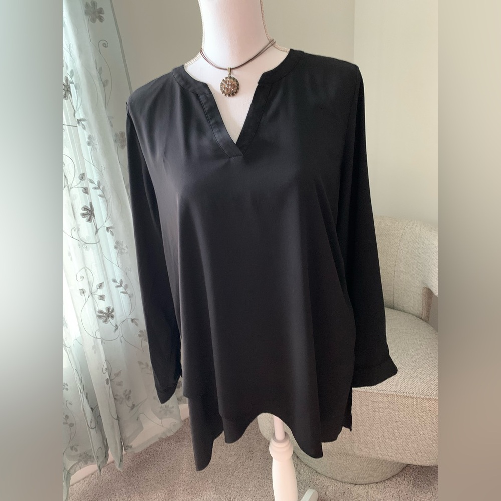 Susan Graver Black V-Neck Tunic